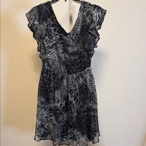 Mossimo Supply Co. Black & Gray Snake-Print V-Neck Mini Dress